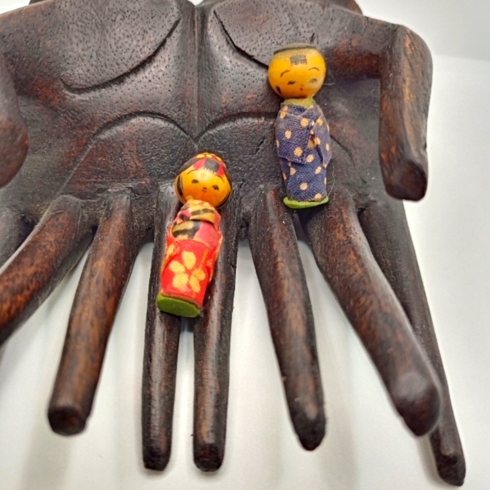 Miniature kokeshi dolls vintage